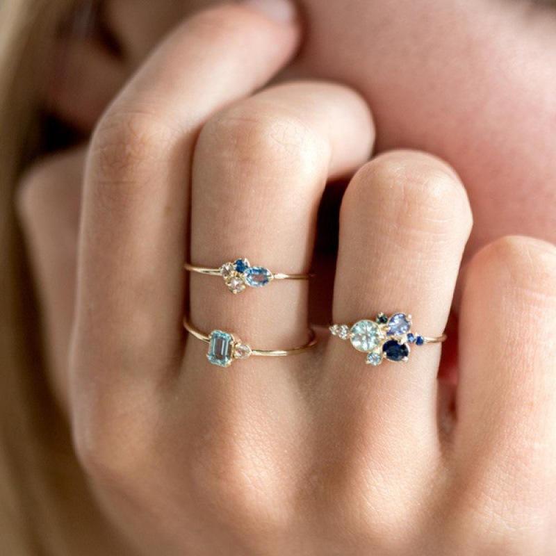 Hot-selling model, three-piece ring set with topaz pair ring, sea blue temperament is simple and popular. No. 13
Hot-selling model, three-piece ring set with topaz pair ring, sea blue temperament is simple and popular. No. 13