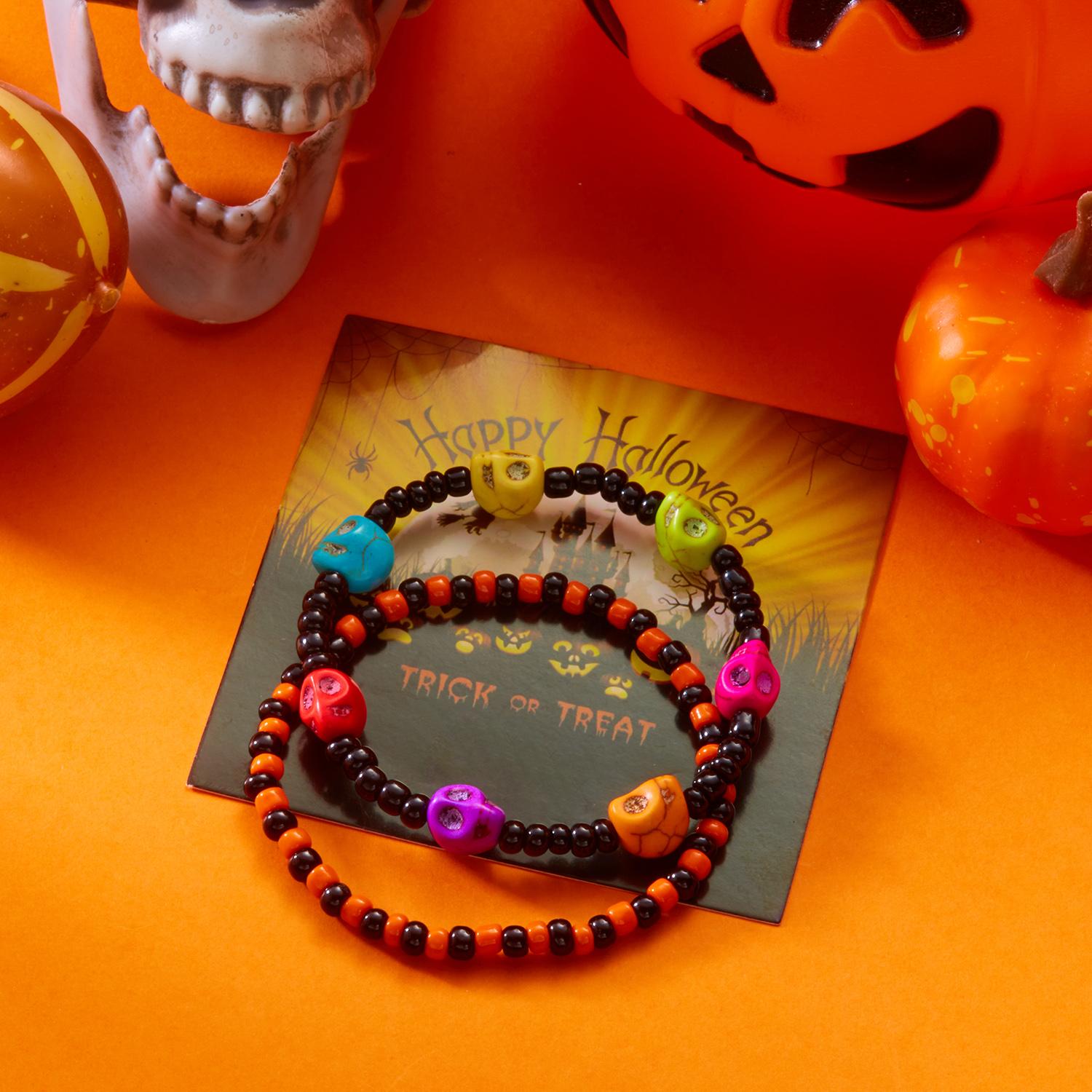Halloween Colorful Rice Beads Skull Skeleton Bracelets For Women Men Handmade Skull Beaded Bangles Hip Hop Punk Festival Zircon
Halloween Colorful Rice Beads Skull Skeleton Bracelets For Women Men Handmade Skull Beaded Bangles Hip Hop Punk Festival Zircon