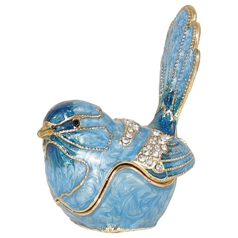 For Rings& Necklaces Mini Jewelry Organizer Hinged Blue Bird Trinket Box Exquisite Hand-Painted Enamel Rhinestone-Adorned
For Rings& Necklaces Mini Jewelry Organizer Hinged Blue Bird Trinket Box Exquisite Hand-Painted Enamel Rhinestone-Adorned