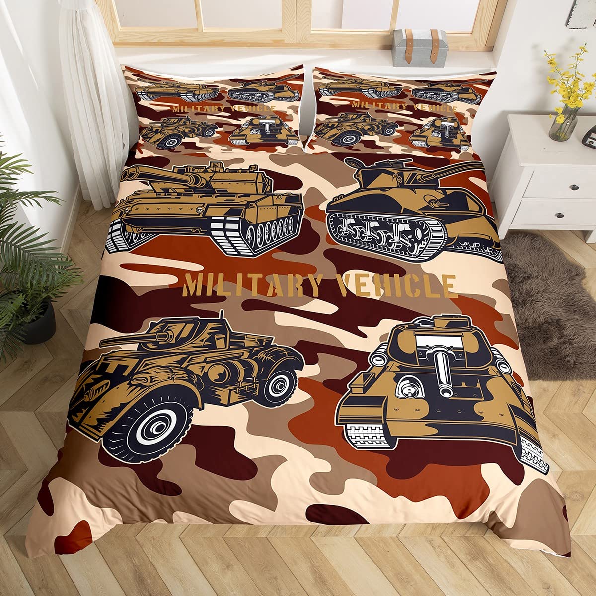Comforter Cartoon Tank War Theme Bedding Set For Kids Boys Man Soldier Camouflage Army Acting Polyester Comforter King Comforter (quilt)-EU Single(135*200cm)3pcs
Comforter Cartoon Tank War Theme Bedding Set For Kids Boys Man Soldier Camouflage Army Acting Polyester Comforter King Comforter (quilt)-EU Single(135*200cm)3pcs