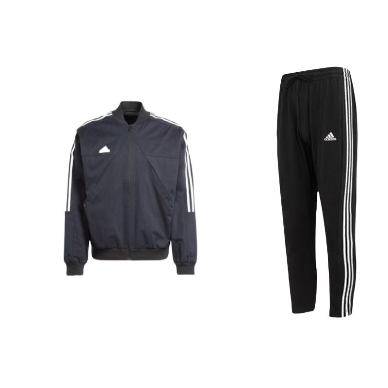 Adidas Striped Color Block Logo Long Sleeve Jacket And Tapered Knit Pants Casual Sports Set Men Set Black IP3791+IC0044 S
Adidas Striped Color Block Logo Long Sleeve Jacket And Tapered Knit Pants Casual Sports Set Men Set Black IP3791+IC0044 S