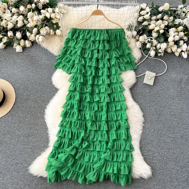 Accessible Luxury off-Shoulder Cake Dress Princess Dress Green One size
Accessible Luxury off-Shoulder Cake Dress Princess Dress Green One size