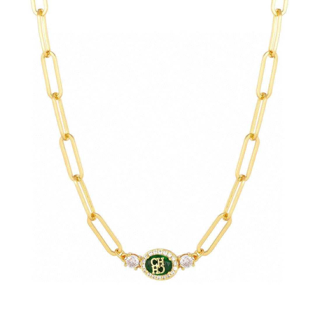 CHHC Paperclip Gemstone Necklace with Gift Box & Bag - Niche Fashion Design
CHHC Paperclip Gemstone Necklace with Gift Box & Bag - Niche Fashion Design