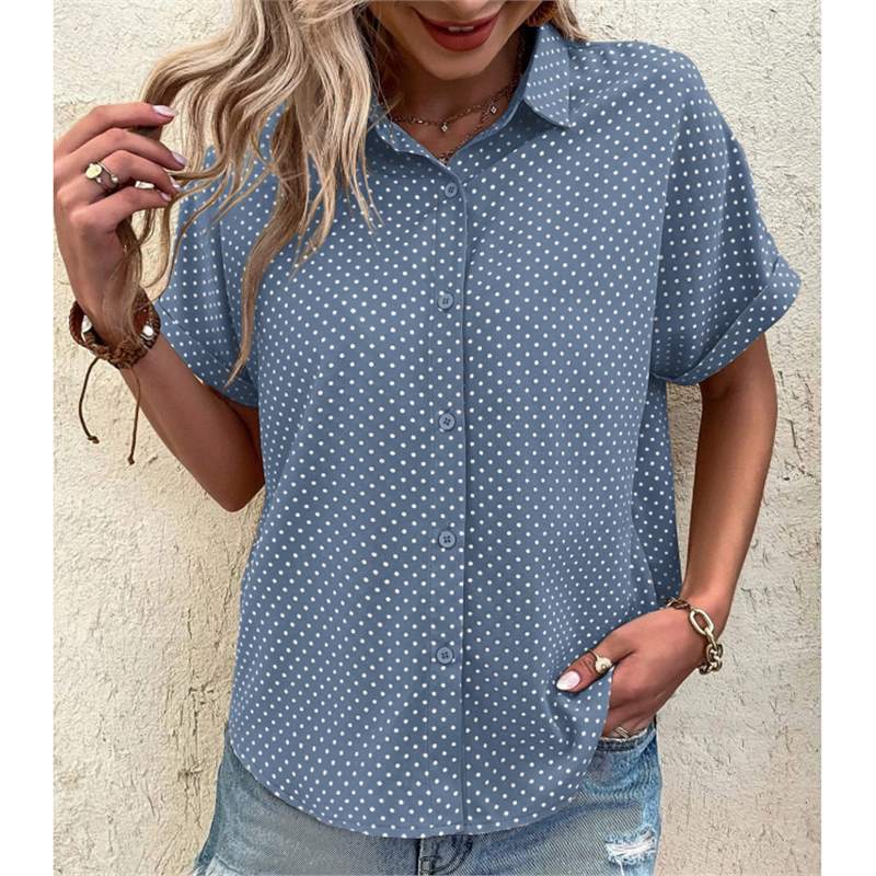 Женская рубашка с коротким рукавом в горошек, свободный повседневный топ, дышащая, весна/лето, классический воротник, стильная блузка 2XL
Женская рубашка с коротким рукавом в горошек, свободный повседневный топ, дышащая, весна/лето, классический воротник, стильная блузка 2XL