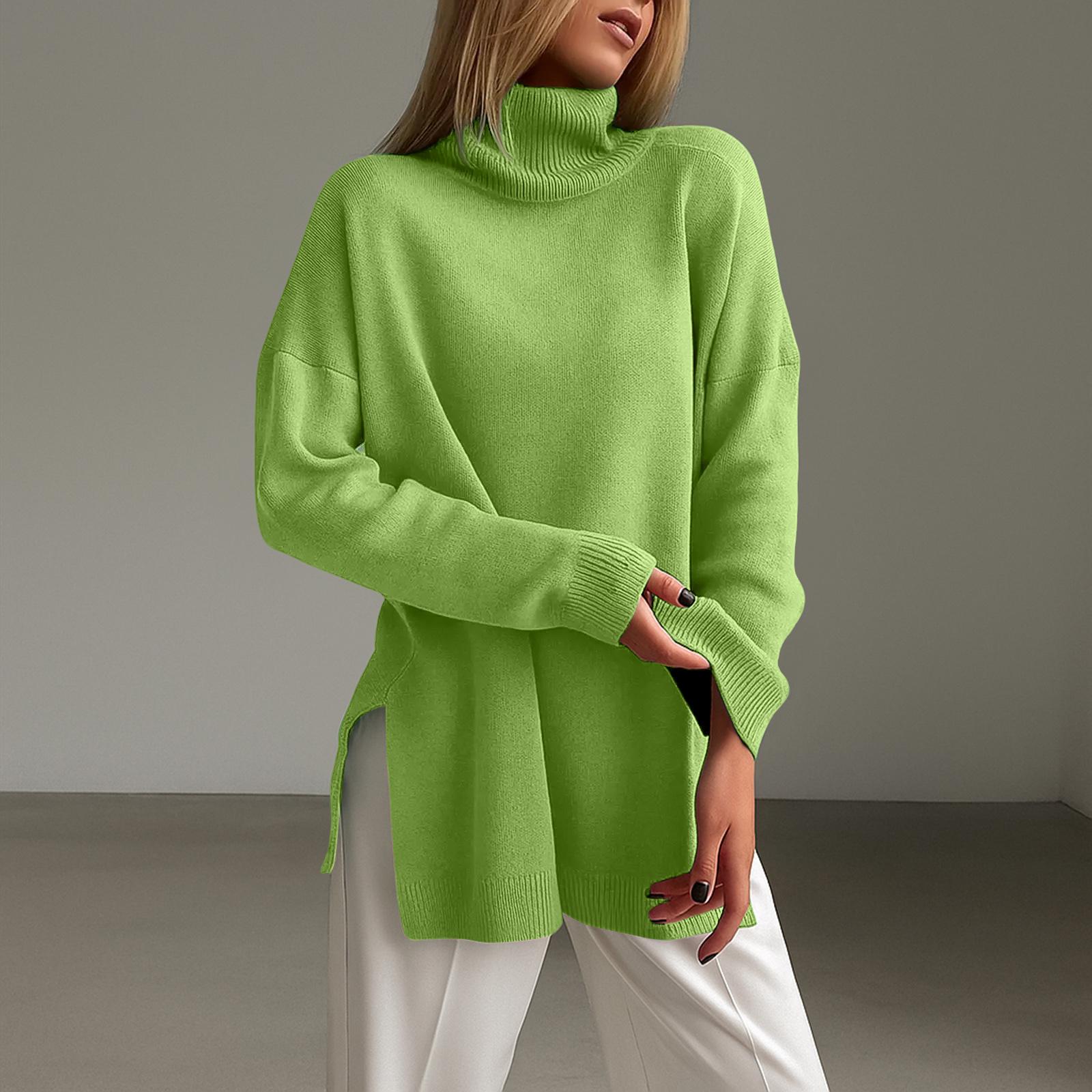 Женская мода повседневный однотонный свитер с высоким воротником и разрезом на подоле с длинными рукавами S
Женская мода повседневный однотонный свитер с высоким воротником и разрезом на подоле с длинными рукавами S
