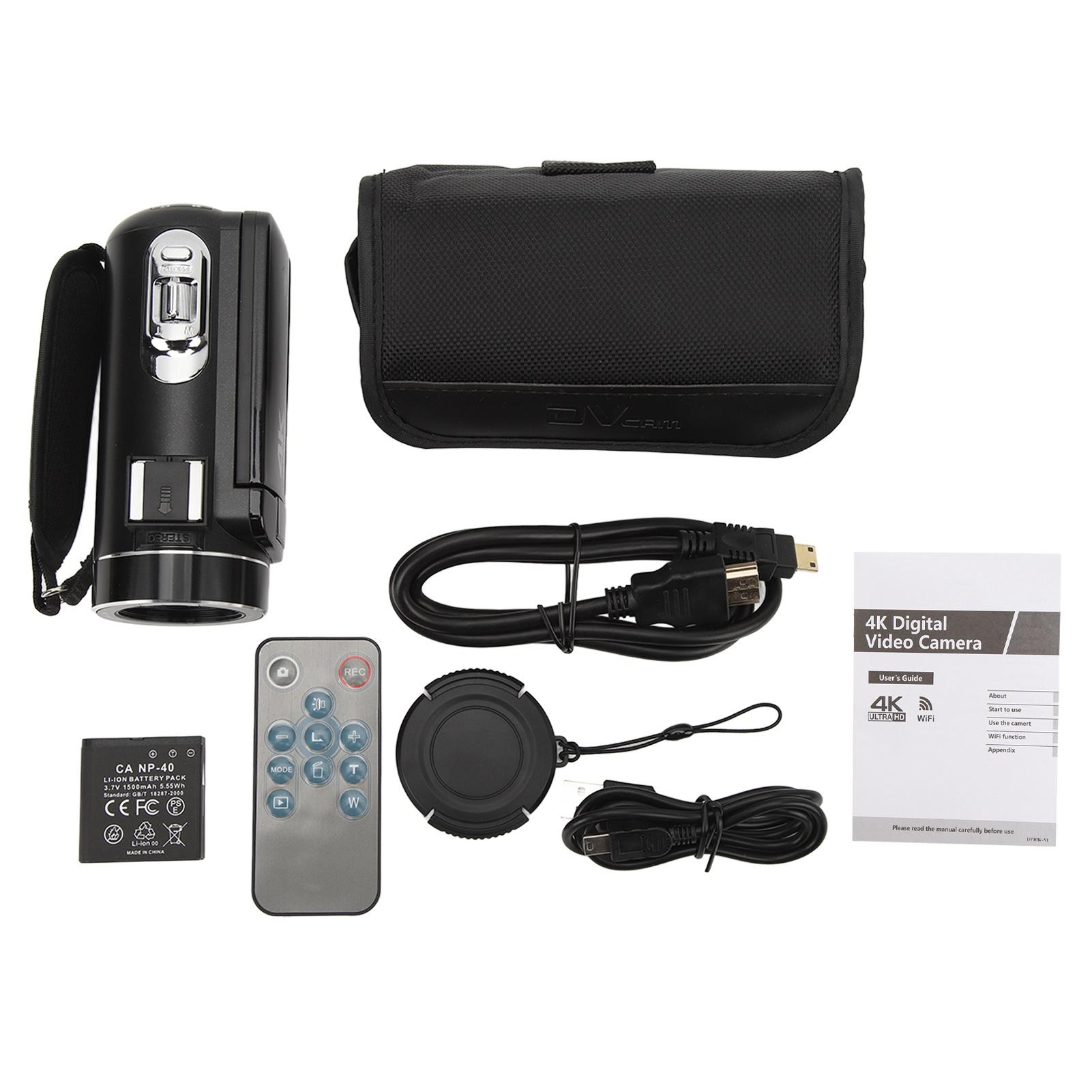 4K Video Camera 48MP 3.0 Inch Touch Screen 18x Digital Zoom WiFi Camcorder Recorder with Remote 
4K Video Camera 48MP 3.0 Inch Touch Screen 18x Digital Zoom WiFi Camcorder Recorder with Remote