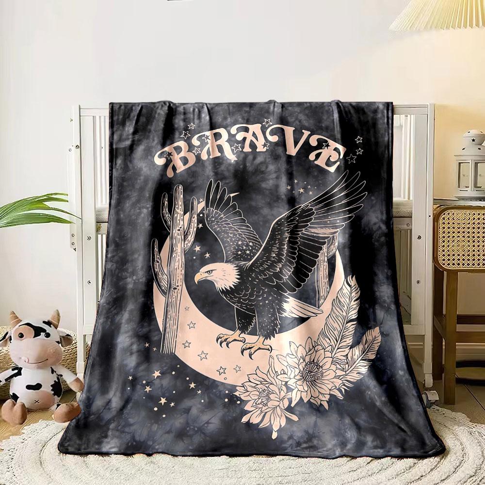 A bald eagle, crescent moon, flowers, stars, cactus, and the word BRAVE. for all seasons blanket lunch break throw gift 80cm x 120cm
A bald eagle, crescent moon, flowers, stars, cactus, and the word BRAVE. for all seasons blanket lunch break throw gift 80cm x 120cm