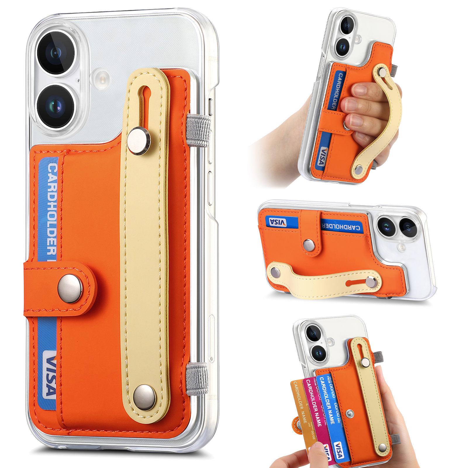 CY1 For iPhone 16 Case Card Slot Wristband Kickstand Leather+PC Phone Cover Orange
CY1 For iPhone 16 Case Card Slot Wristband Kickstand Leather+PC Phone Cover Orange