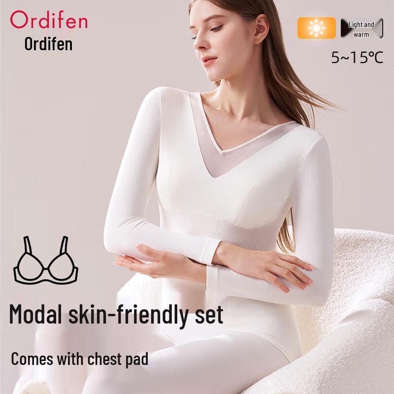 Audifen Women s Modal V-Neck Thermal Underwear Set with Chest Pads One Size (85-135 jin)
Audifen Women s Modal V-Neck Thermal Underwear Set with Chest Pads One Size (85-135 jin)