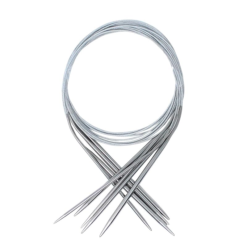 Set of 6 circular knitting needles, for socks, sweaters, hats, scarves, crochet DIY, stainless steel circular knitting needles, (16.9 inch 43cm), US:
Set of 6 circular knitting needles, for socks, sweaters, hats, scarves, crochet DIY, stainless steel circular knitting needles, (16.9 inch 43cm), US: