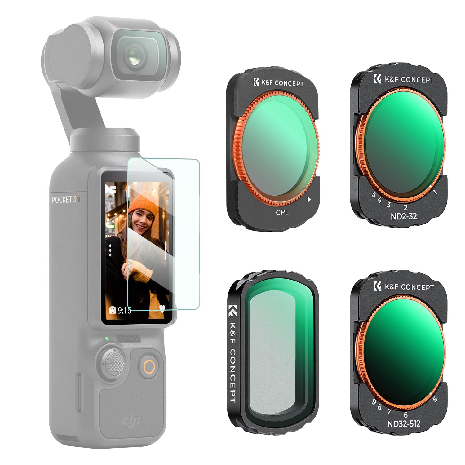 Concept for DJI OSMO Pocket 3 Black Magnetic easy to AGC optical nano waterproof and K&F (ND2-32+ND32-512+CPL+1/4 Mist) detachable, attach, glass,
Concept for DJI OSMO Pocket 3 Black Magnetic easy to AGC optical nano waterproof and K&F (ND2-32+ND32-512+CPL+1/4 Mist) detachable, attach, glass,