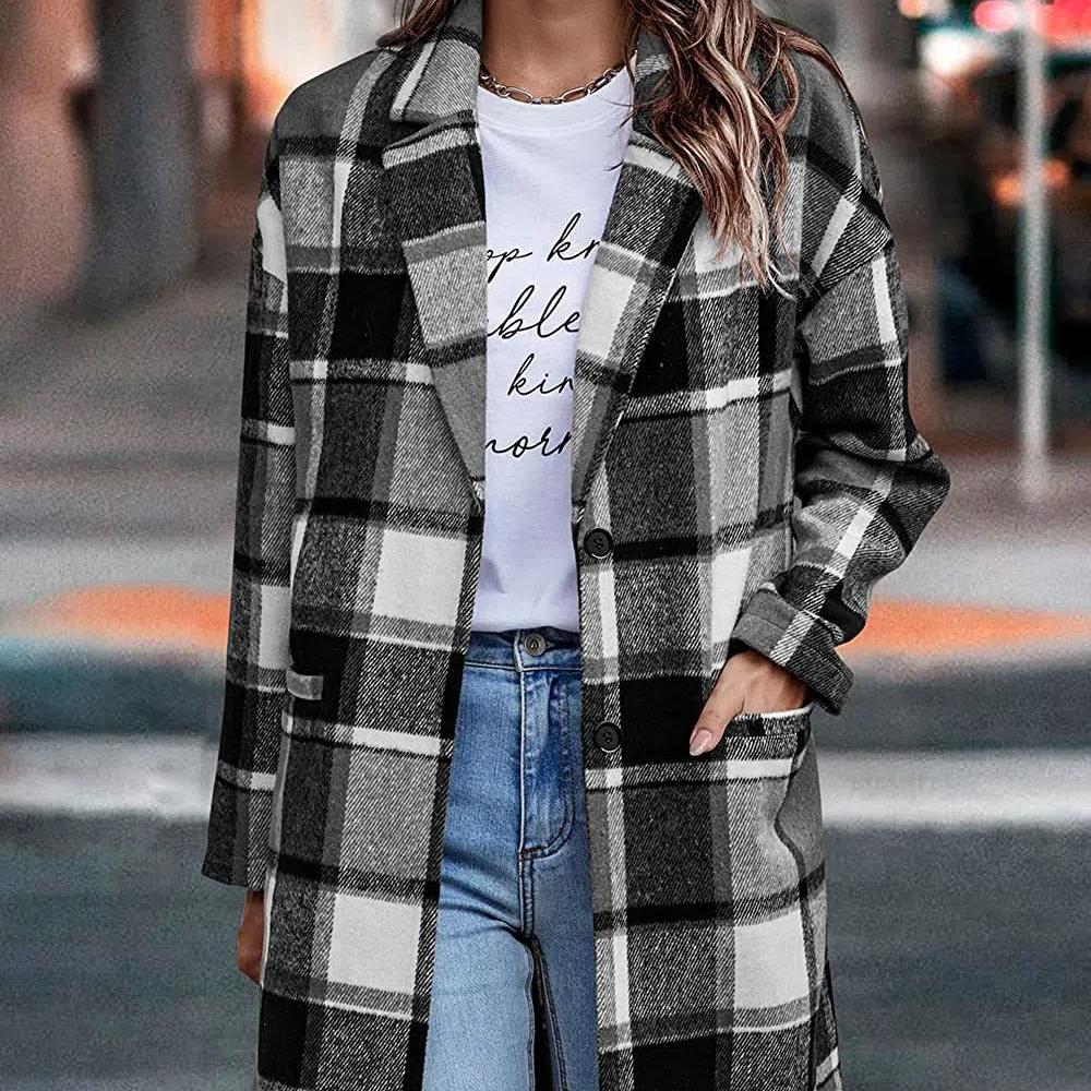 2026 New Women s Plaid Wool Blend Coat, British Style Lapel Collar Casual Blazer with Pockets for Autumn Winter XXL чорний
2026 New Women s Plaid Wool Blend Coat, British Style Lapel Collar Casual Blazer with Pockets for Autumn Winter XXL чорний