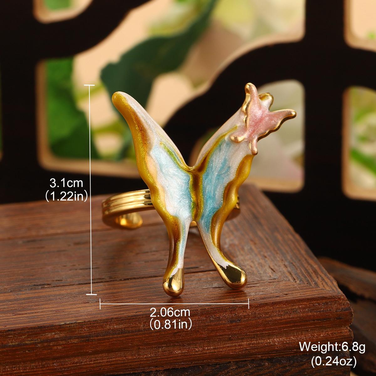 Retro flower enamel glaze temperament ring butterfly Chinese diamond opening ring retro senior design jewelry
Retro flower enamel glaze temperament ring butterfly Chinese diamond opening ring retro senior design jewelry