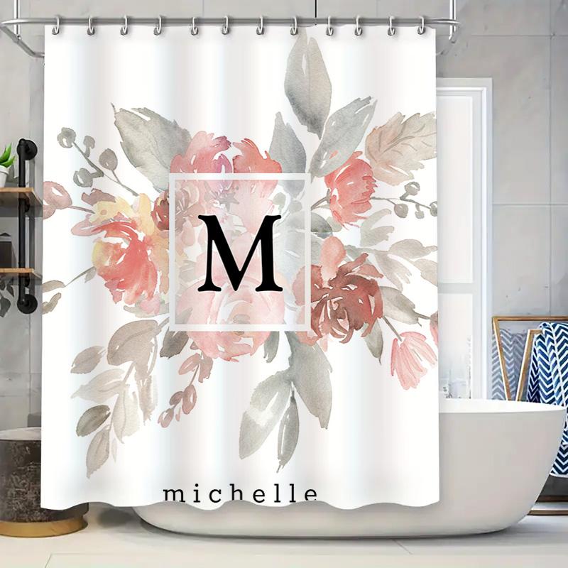 Custom Initial Monogrammed Shower Curtain For Bathroom Decor Watercolor Floral Design, White, Pink Gray Colors (M S W60H190(CM)-1 Pcs
Custom Initial Monogrammed Shower Curtain For Bathroom Decor Watercolor Floral Design, White, Pink Gray Colors (M S W60H190(CM)-1 Pcs