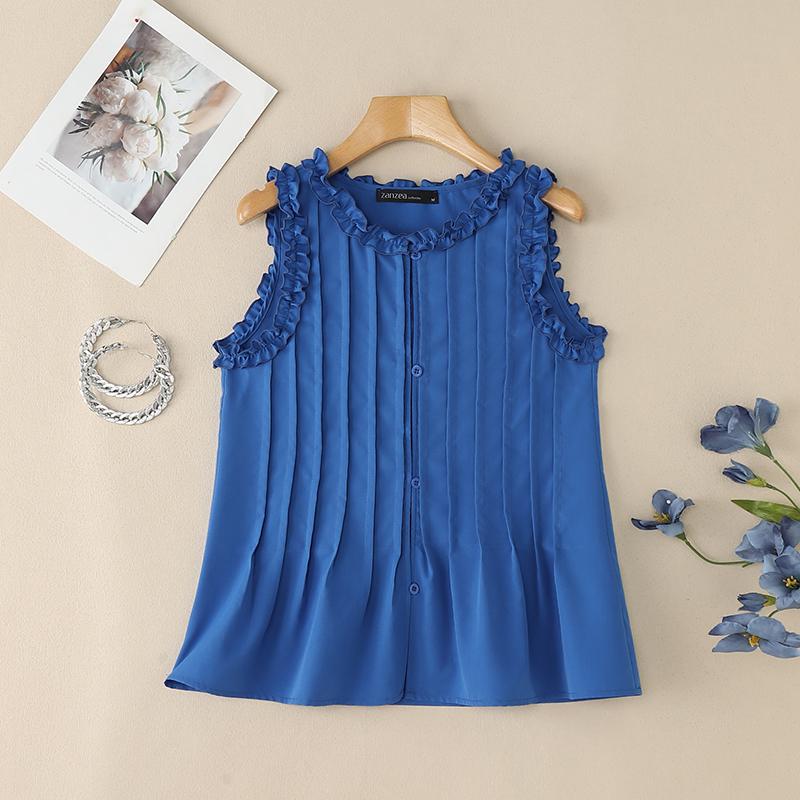 ZANZEA Женские повседневные однотонные топы без рукавов с круглым вырезом 5XL
ZANZEA Женские повседневные однотонные топы без рукавов с круглым вырезом 5XL