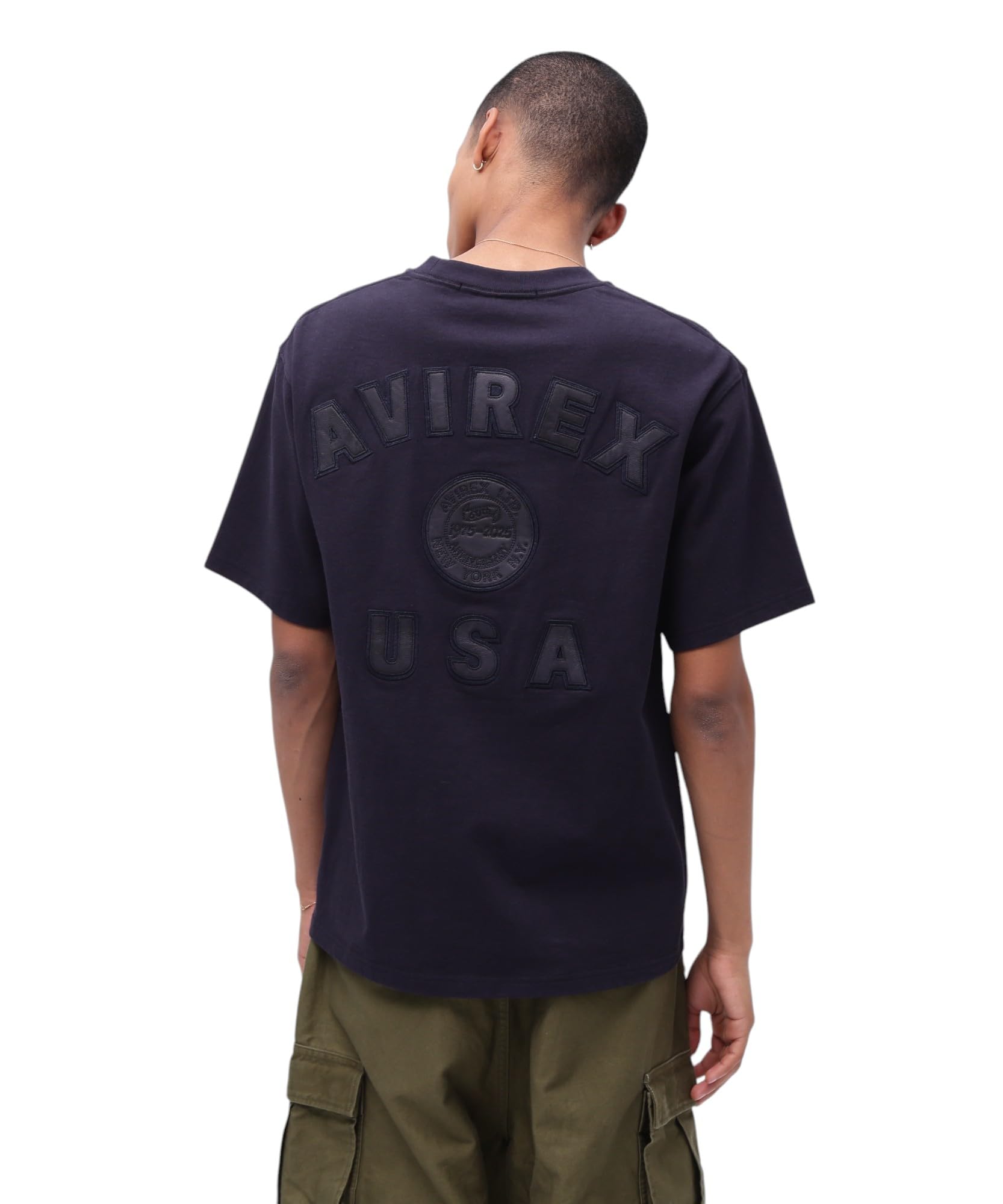 AVIREX 50th Anniversary Leather Patched Varsity T-Shirt Men s M 120 Navy 783-5134013
AVIREX 50th Anniversary Leather Patched Varsity T-Shirt Men s M 120 Navy 783-5134013