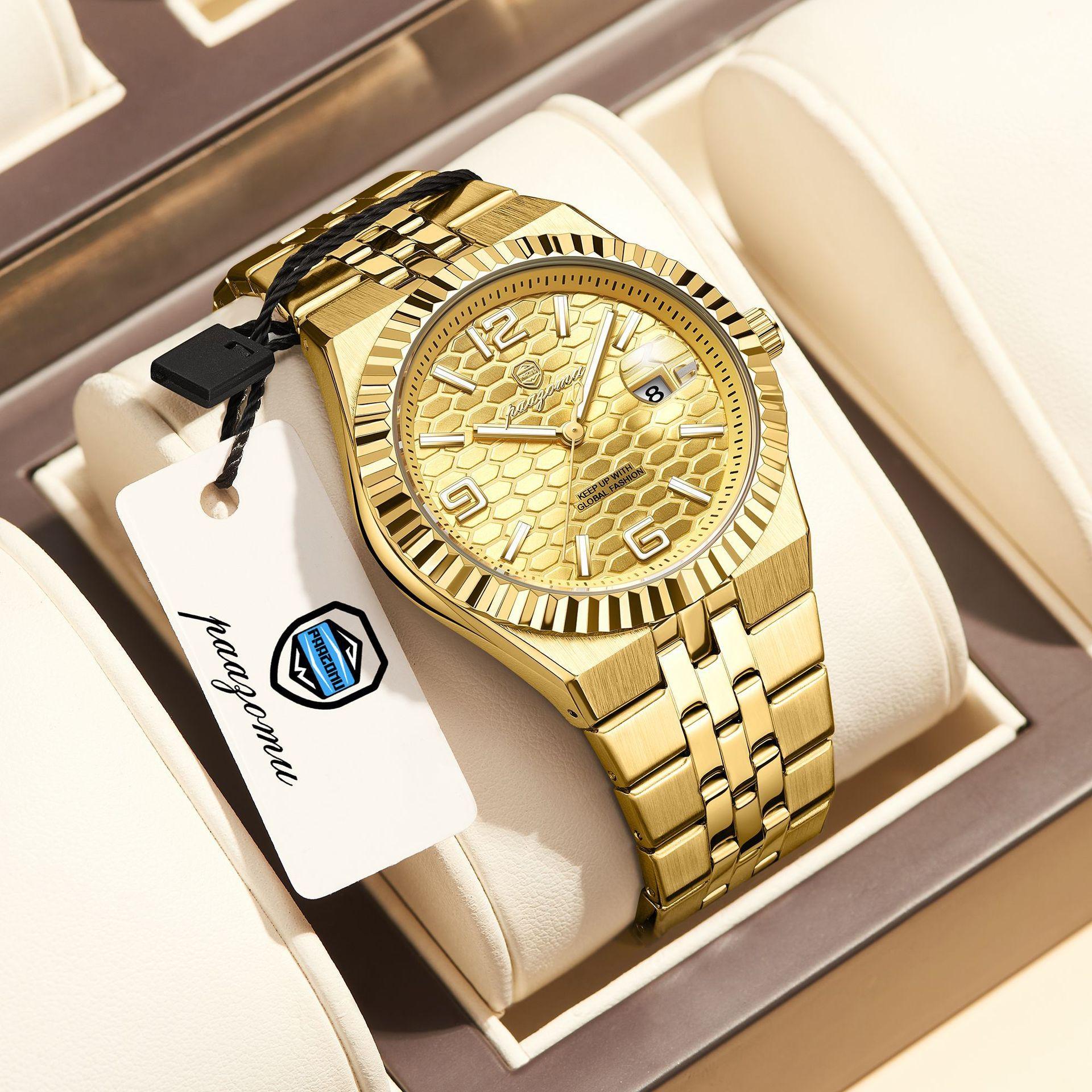 Luxury Business Men Wristwatch Waterproof Luminous Date Military Man Watch Stainless Steel Fashion Men s Quartz Watches золотий
Luxury Business Men Wristwatch Waterproof Luminous Date Military Man Watch Stainless Steel Fashion Men s Quartz Watches золотий