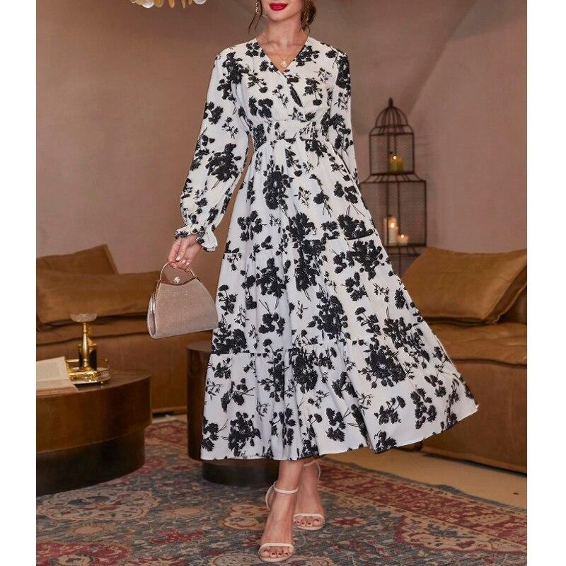 Long Sleeve V-neck Printed Dress Women 2026 Summer Fashion Floral Long Dress Vintage Loose Elegant A-line Chiffon Dresses Casual 28718 S белый
Long Sleeve V-neck Printed Dress Women 2026 Summer Fashion Floral Long Dress Vintage Loose Elegant A-line Chiffon Dresses Casual 28718 S белый