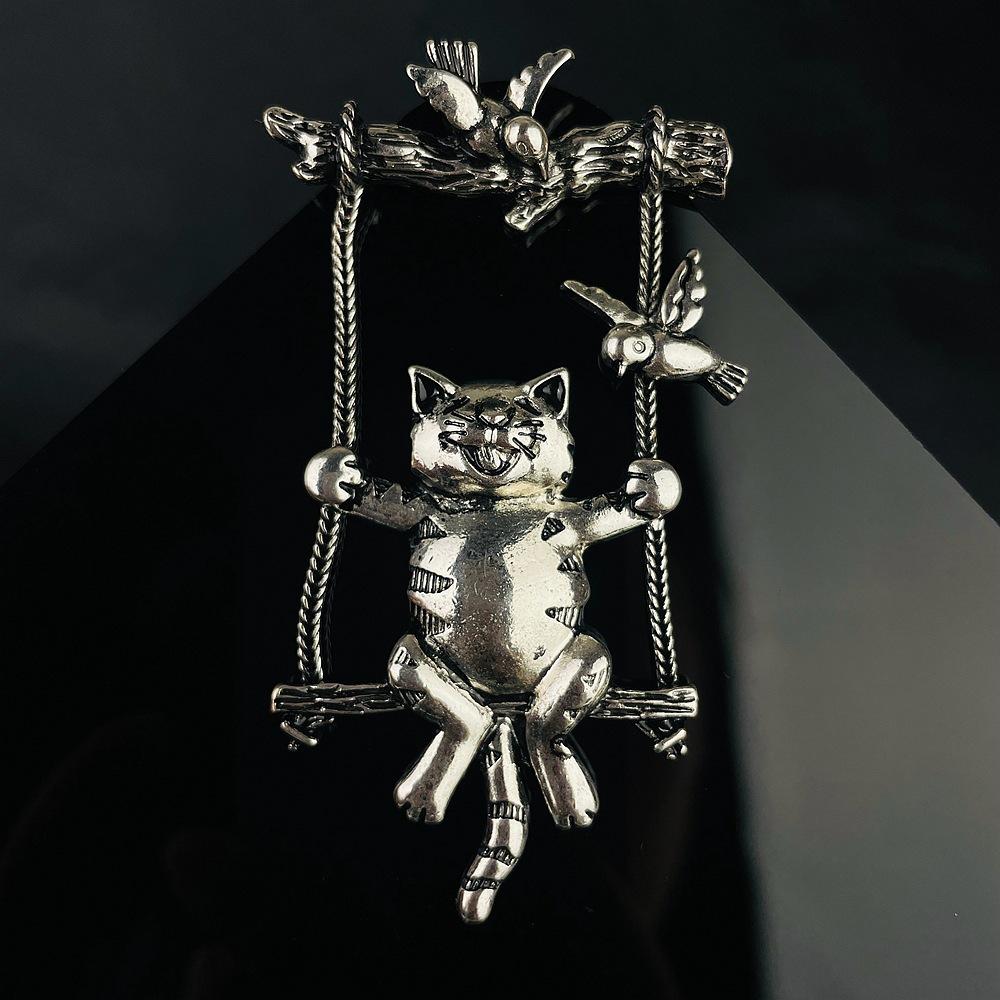 Women Men Vintage Baroque Cat Bird Swing Badges Pin Fashion Retro Middle Design Kitten Unisex Brooch Corsages Gift
Women Men Vintage Baroque Cat Bird Swing Badges Pin Fashion Retro Middle Design Kitten Unisex Brooch Corsages Gift