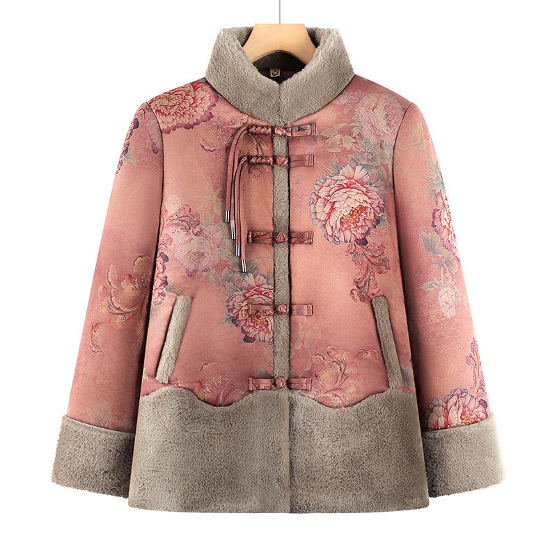 Grandma Winter Cotton Jacket: Stylish Fleece-Lined Chinese-Style Coat for Elderly Women XL (80-100 jin) темно-рожевого кольору
Grandma Winter Cotton Jacket: Stylish Fleece-Lined Chinese-Style Coat for Elderly Women XL (80-100 jin) темно-рожевого кольору