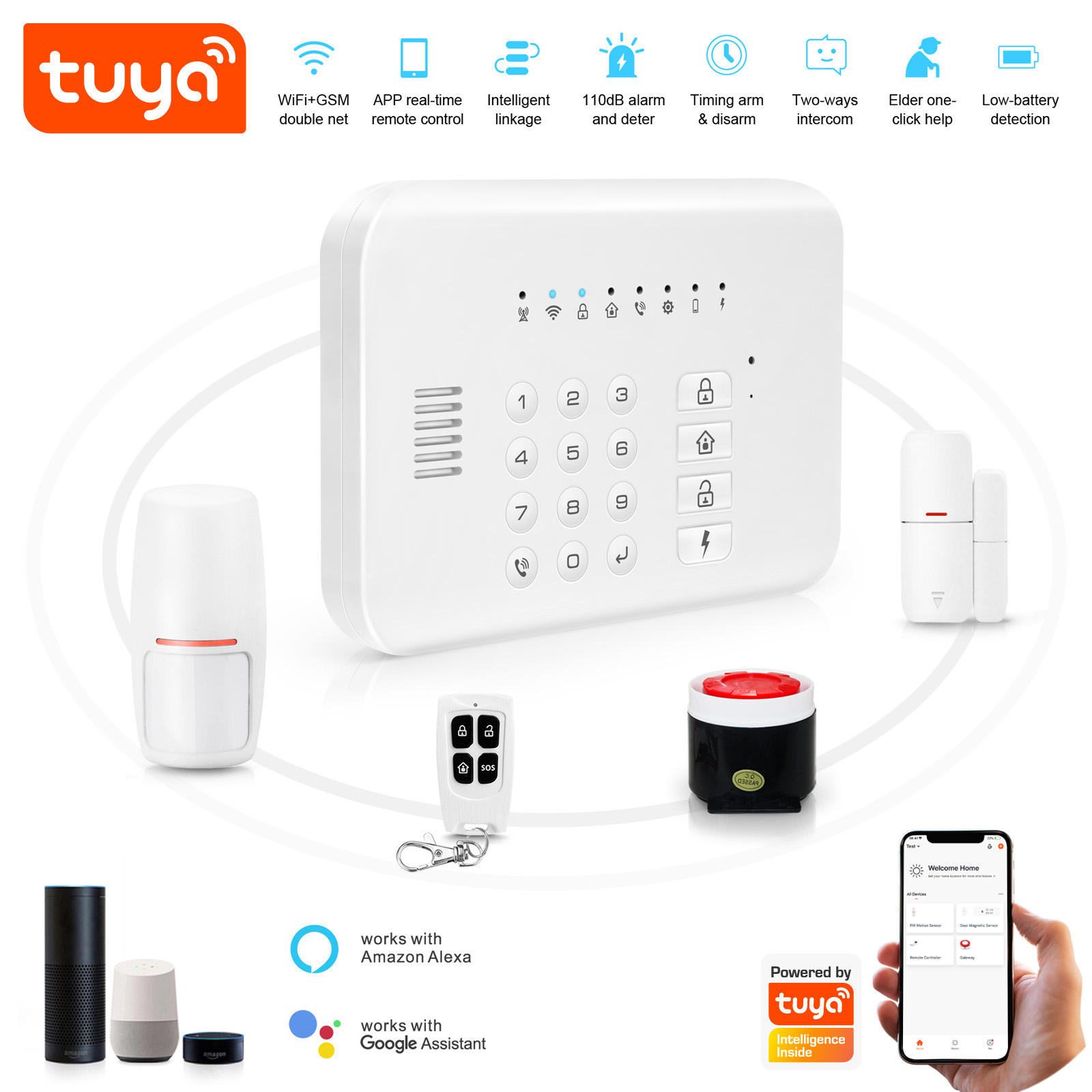 GW1 WiFi GSM Tuya Система Охорони Розумного Дому Сигналізація Захист від Крадіжки Автодозвон Type A
GW1 WiFi GSM Tuya Система Охорони Розумного Дому Сигналізація Захист від Крадіжки Автодозвон Type A