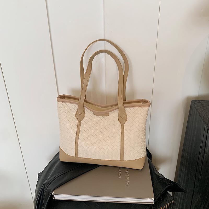 Женская сумка большой вместимости зима новая ретро мода плетеная универсальная сумка через плечо популярная сумка-тоут