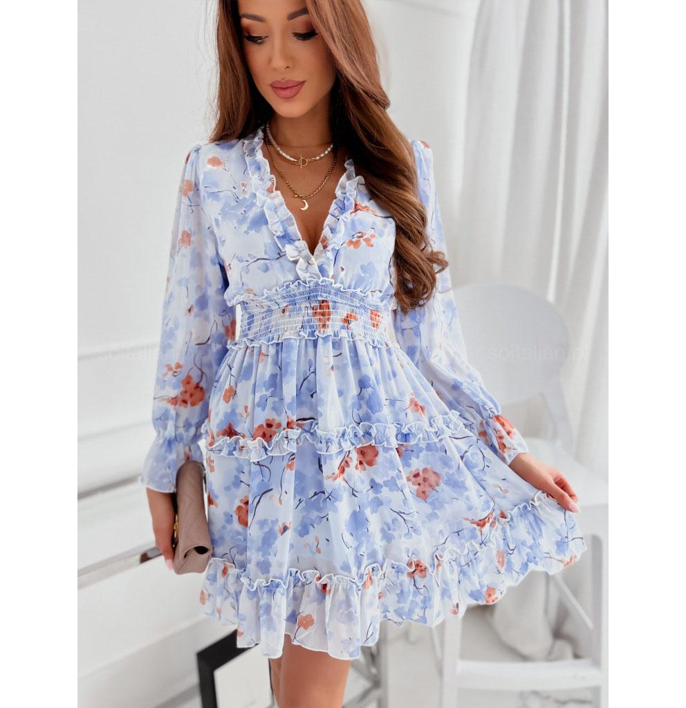 Модное шифоновое платье с цветочным принтом, женское новое летнее платье для торта M синий
Модное шифоновое платье с цветочным принтом, женское новое летнее платье для торта M синий