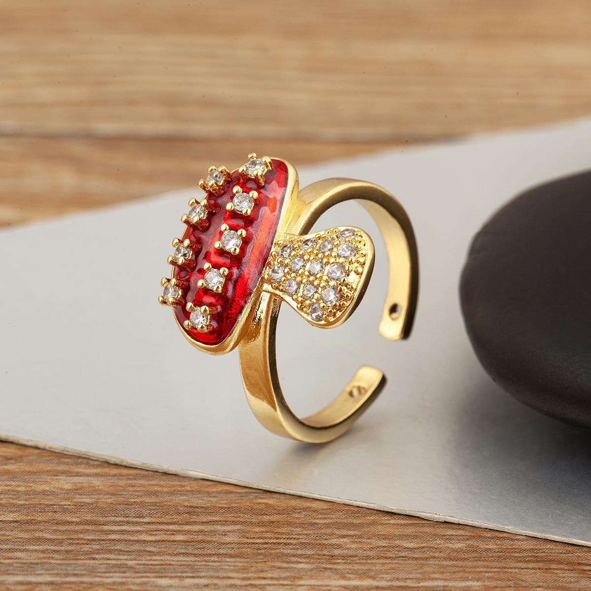 Nidin New Style Mushroom Shape Inlaid Zircon Pearl Enamel Drip Opening Adjustable Rings For Women Girl Cute Sweet Finger Jewelry resizable
Nidin New Style Mushroom Shape Inlaid Zircon Pearl Enamel Drip Opening Adjustable Rings For Women Girl Cute Sweet Finger Jewelry resizable