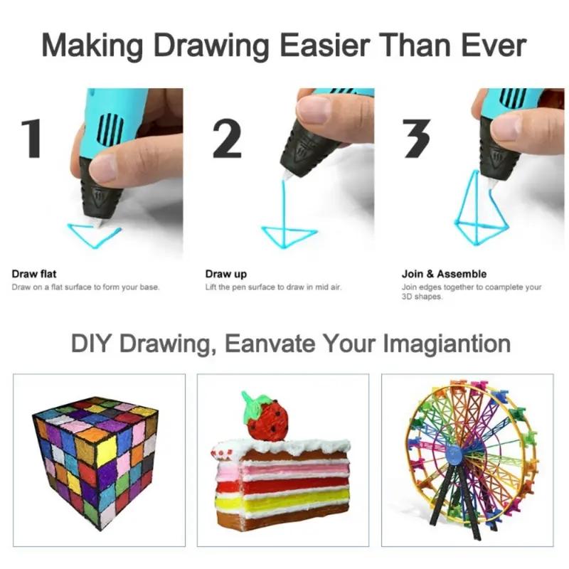 3D Pen For Children Drawing Printing Pen with LCD Screen With PLA 1.75mm Filament Toys for Kids Christmas Birthday For DIY Gift
3D Pen For Children Drawing Printing Pen with LCD Screen With PLA 1.75mm Filament Toys for Kids Christmas Birthday For DIY Gift