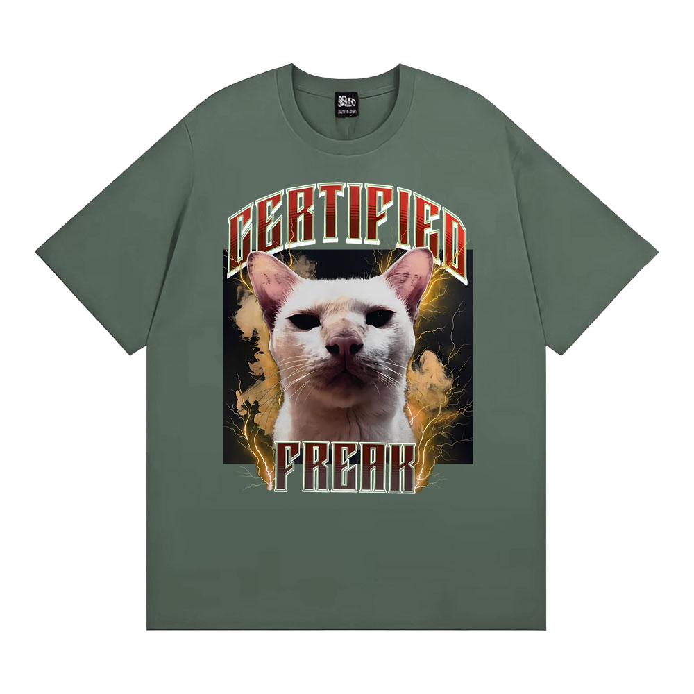 Certified Freak Funny Cat Meme Tshirt Unisexs Clothing Summer Fashion Vintage Oversized T Shirt 100 Cotton Loose ONeck Tshirts 4XL
Certified Freak Funny Cat Meme Tshirt Unisexs Clothing Summer Fashion Vintage Oversized T Shirt 100 Cotton Loose ONeck Tshirts 4XL