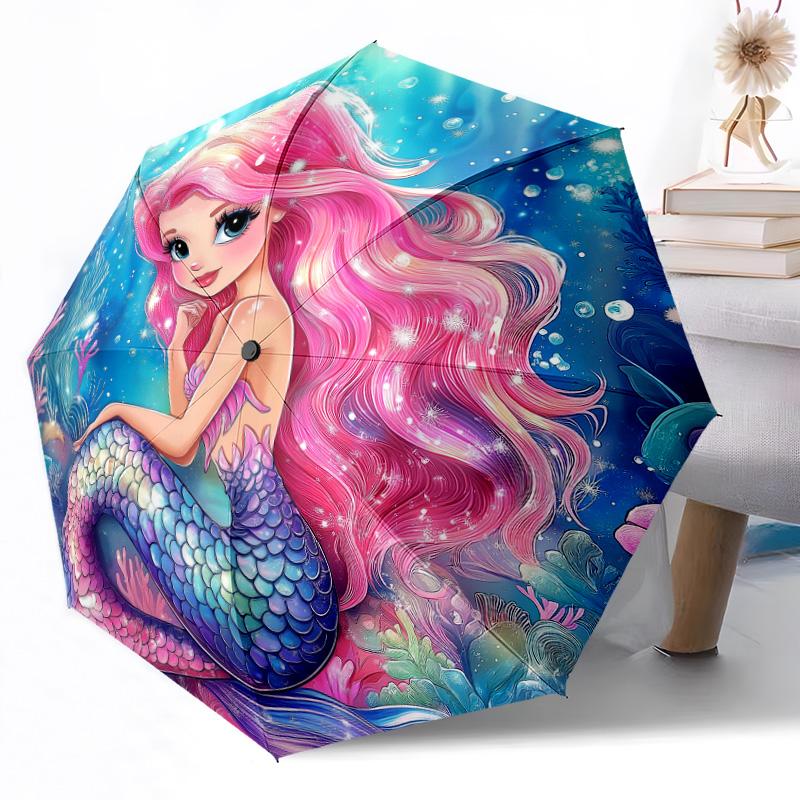 Mermaid Fantasy Underwater Scene Automatic Umbrella Retractable Design with 8-Rib Durability Compact Design for Women/Men Stylish Accessory
Mermaid Fantasy Underwater Scene Automatic Umbrella Retractable Design with 8-Rib Durability Compact Design for Women/Men Stylish Accessory