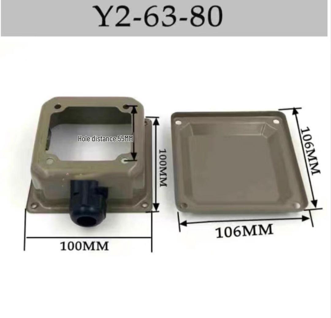 Y2 Three-Phase Motor Terminal Box: Thickened Metal with Electrophoretic Paint
Y2 Three-Phase Motor Terminal Box: Thickened Metal with Electrophoretic Paint