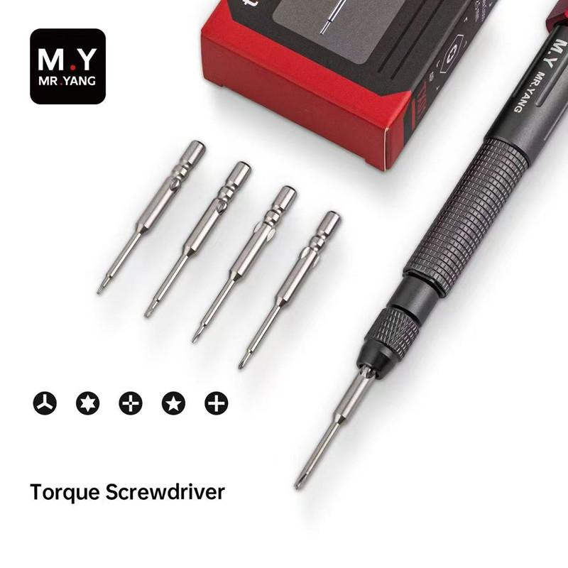 YCS MR.YANG M.Y-TX01 Torque Screwdriver 5 Interchangeable Bits Strong Magnetic Adsorption for Mobile Phones PCB Repair Hand Tool
YCS MR.YANG M.Y-TX01 Torque Screwdriver 5 Interchangeable Bits Strong Magnetic Adsorption for Mobile Phones PCB Repair Hand Tool
