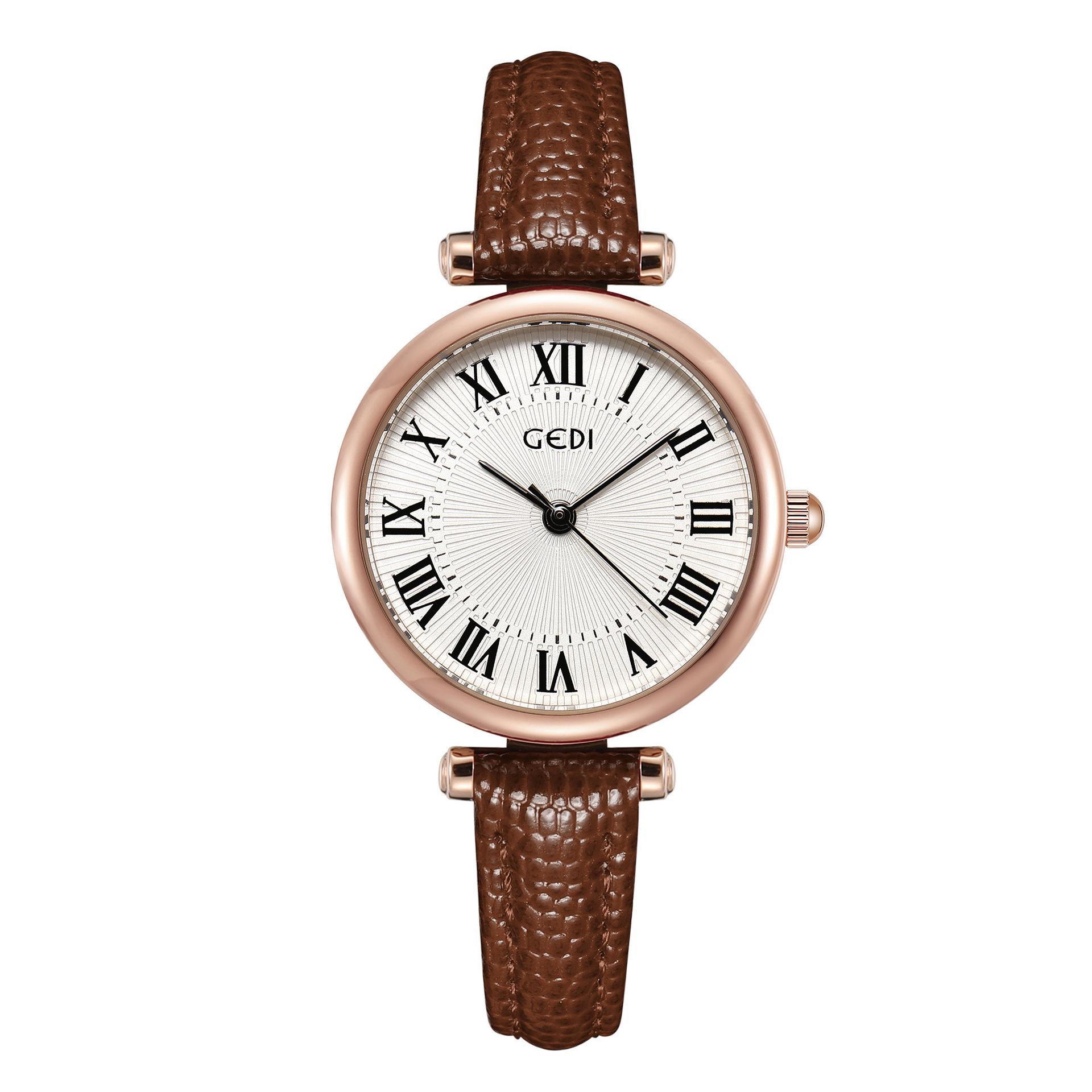 Женские водонепроницаемые кварцевые часы Gedi в стиле ретро - Маленький циферблат, Кожаный ремешок, Идеально подходят для студентов
Женские водонепроницаемые кварцевые часы Gedi в стиле ретро - Маленький циферблат, Кожаный ремешок, Идеально подходят для студентов