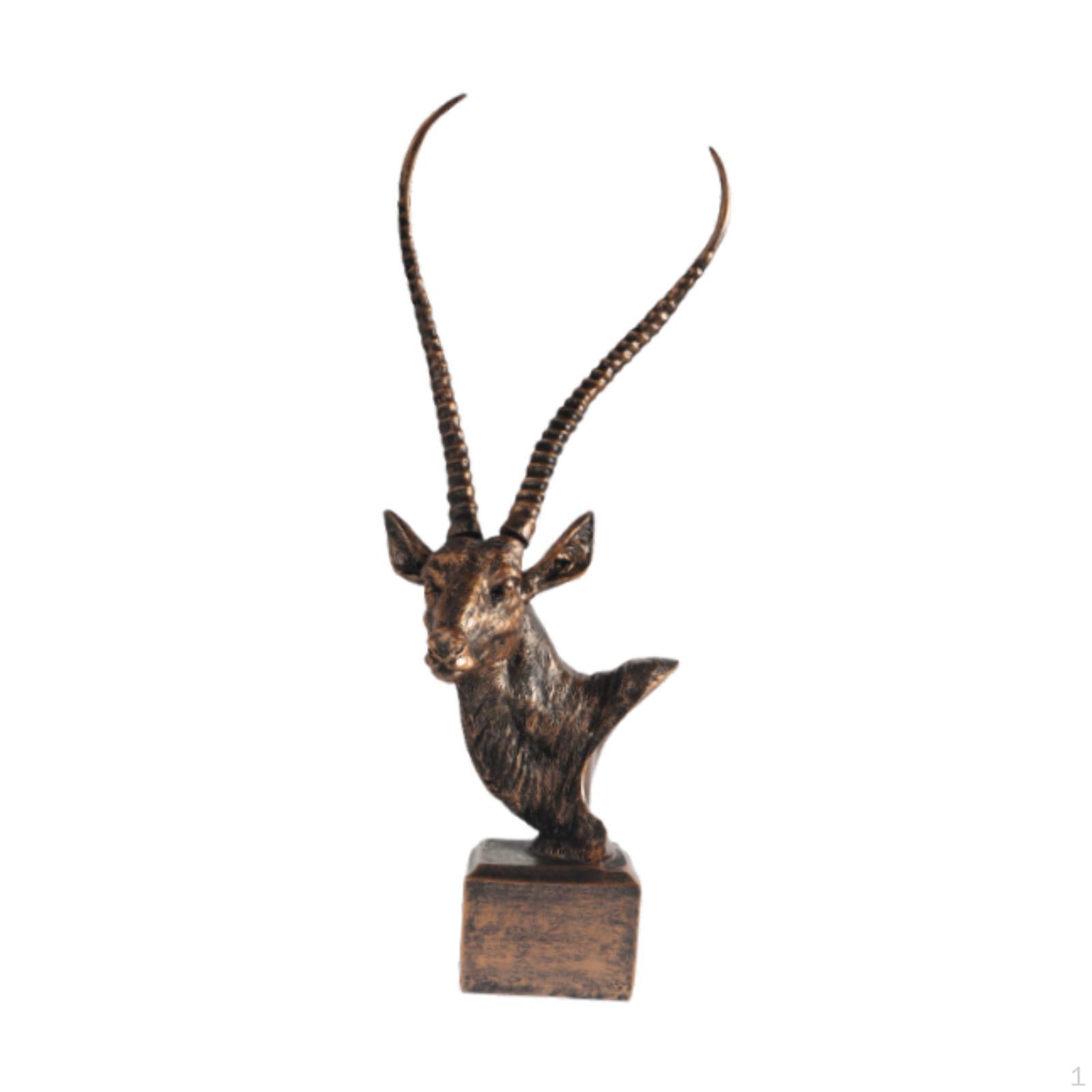Antelope Head Animal Statue Resin Ornament Creative Decoration with Refined Base for Living Room, бронзовий
Antelope Head Animal Statue Resin Ornament Creative Decoration with Refined Base for Living Room, бронзовий