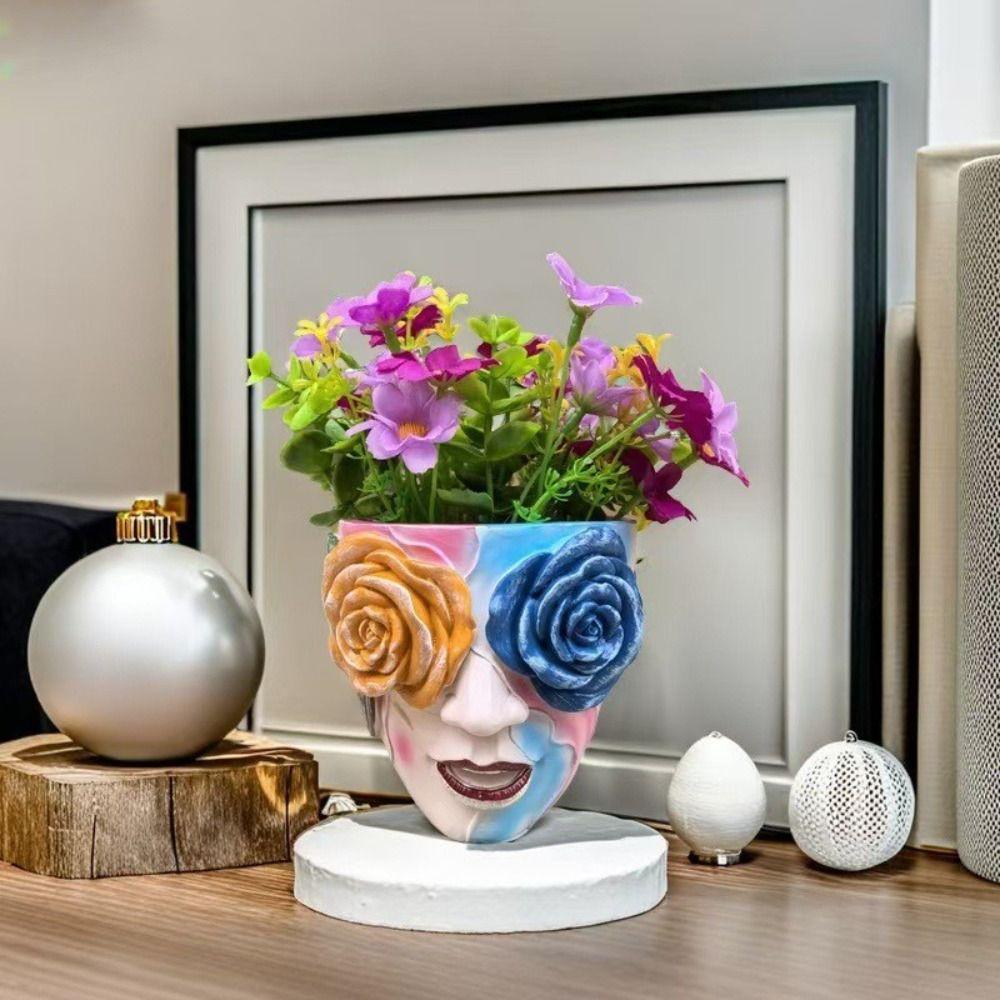 Colorful Fairy Head Plant Pot Rose Eyes Figure Planter Girl Face Flowerpot Garden Courtyard Rose
Colorful Fairy Head Plant Pot Rose Eyes Figure Planter Girl Face Flowerpot Garden Courtyard Rose