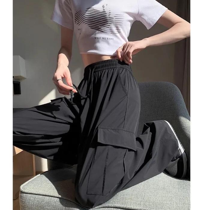 High Waist Elastic Cuff Wide Leg Pants - Women s Summer Eight-Tenths Length for Petite Frames Medium чёрный
High Waist Elastic Cuff Wide Leg Pants - Women s Summer Eight-Tenths Length for Petite Frames Medium чёрный