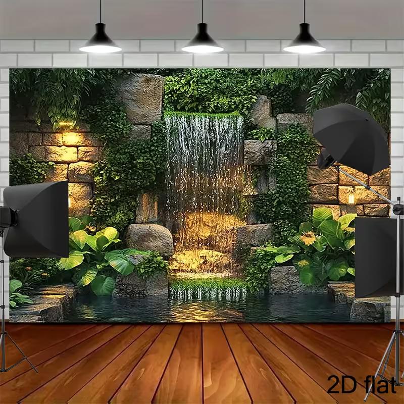 2D Lush Green Waterfall with Stone Wall Background for Photoshoot 47.2x31.5inch/120*80cm
2D Lush Green Waterfall with Stone Wall Background for Photoshoot 47.2x31.5inch/120*80cm