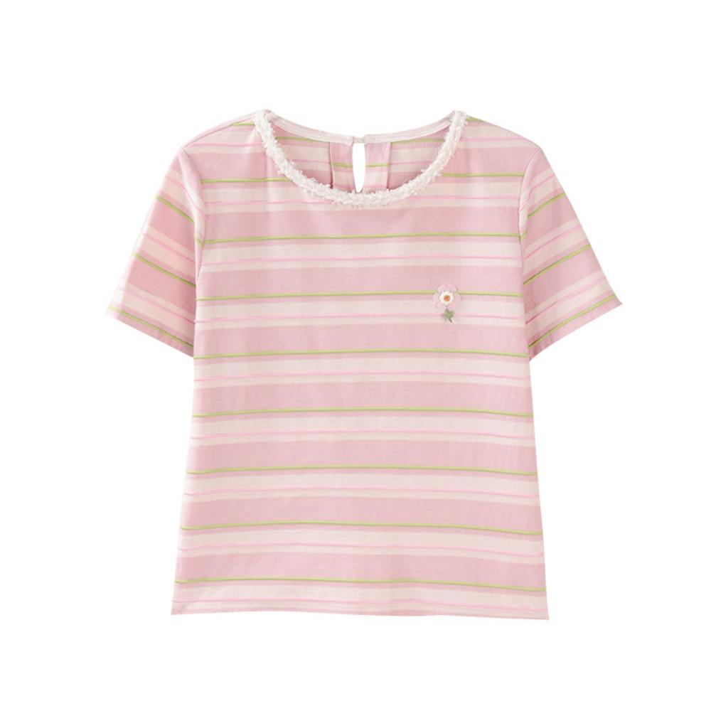 Women s Striped T-shirt Pink Sweet T-shirt 2026 Summer Casual Loose Office Short-sleeved Top M
Women s Striped T-shirt Pink Sweet T-shirt 2026 Summer Casual Loose Office Short-sleeved Top M