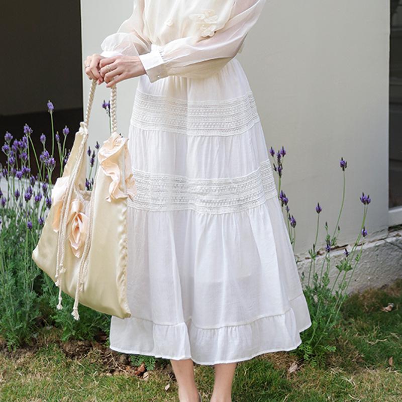 Feiyuan Women s Early Spring White Lace Patchwork Midi Skirt in Peach Crepe Tencel Medium абрикосовий
Feiyuan Women s Early Spring White Lace Patchwork Midi Skirt in Peach Crepe Tencel Medium абрикосовий
