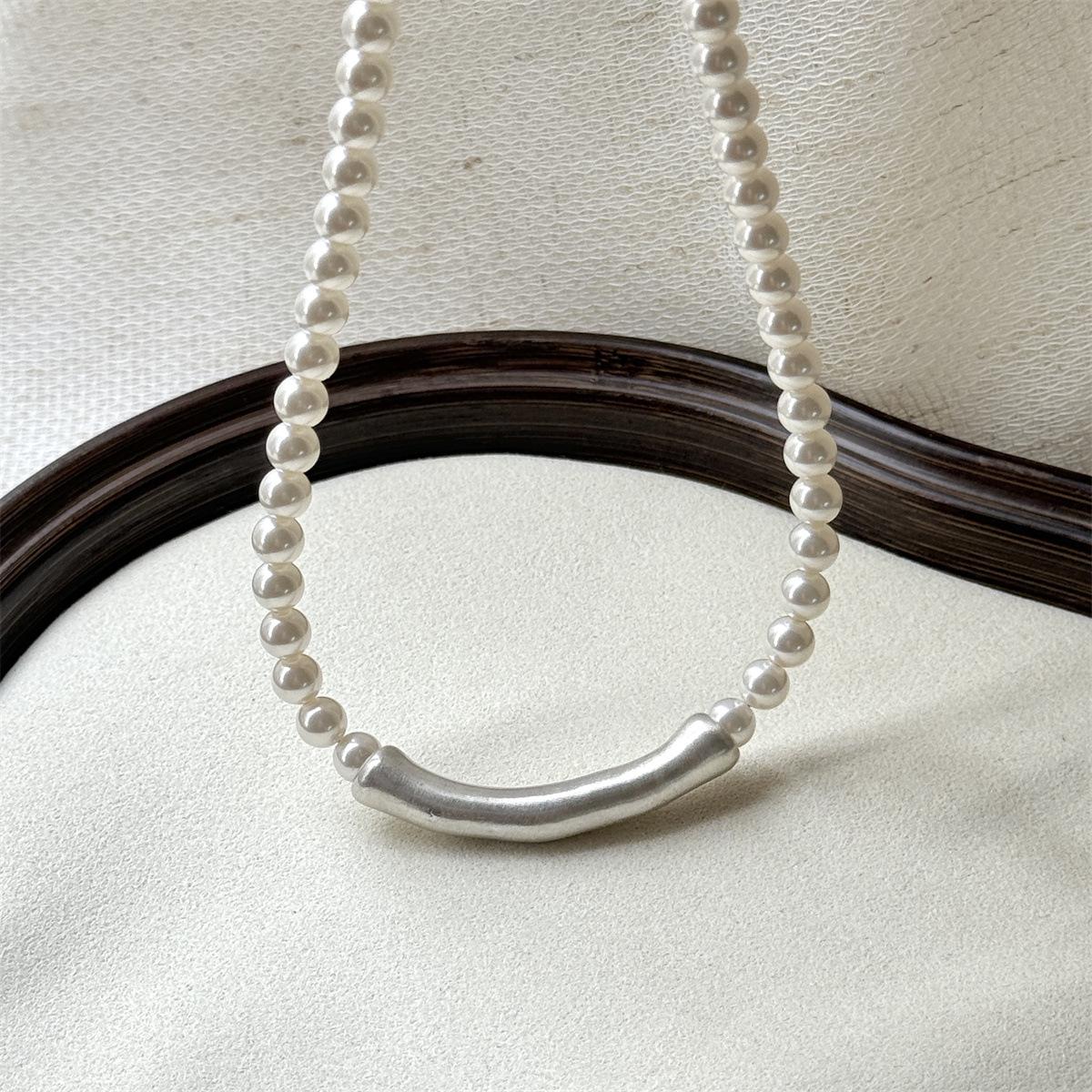 Sterling Silver Frosted Pearl Bamboo Curve Necklace – Luxury, Versatile, High-End Design Sterling Silver
Sterling Silver Frosted Pearl Bamboo Curve Necklace – Luxury, Versatile, High-End Design Sterling Silver