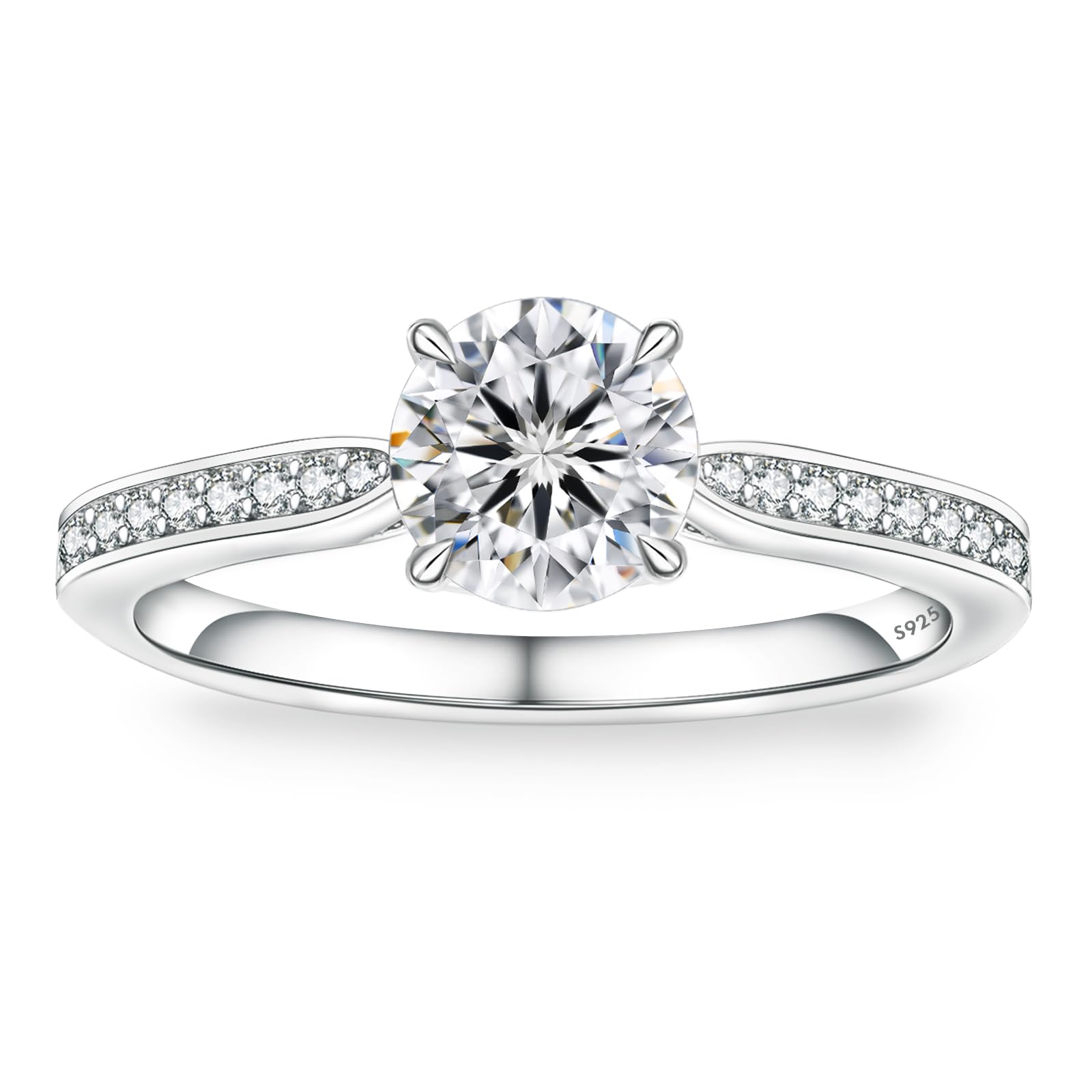 Proposal Ring Moissanite Single Diamond Yubiwa carat Engagement Ring 925 Silver Moissanite Engagement Ring White Gold Plated Metal Hypoallergenic
Proposal Ring Moissanite Single Diamond Yubiwa carat Engagement Ring 925 Silver Moissanite Engagement Ring White Gold Plated Metal Hypoallergenic