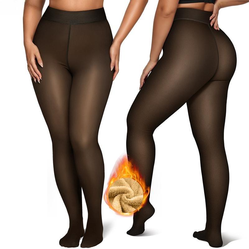 Women Anti-Snagging Fleece Lined Leggings Sheer Fake Translucent Pantyhose Thermal High Waisted Footed Opaque Tights One Size
Women Anti-Snagging Fleece Lined Leggings Sheer Fake Translucent Pantyhose Thermal High Waisted Footed Opaque Tights One Size