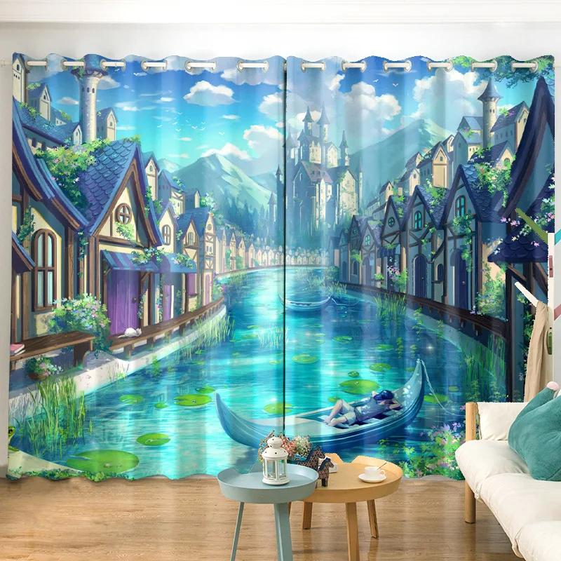 Cartoon Scene High Shading Curtains Punched Bedroom Living Room Floor Blackout Drape Curtain 2 Pieces New Fashion Pattern W55 X H120cm X 2&HOOK
Cartoon Scene High Shading Curtains Punched Bedroom Living Room Floor Blackout Drape Curtain 2 Pieces New Fashion Pattern W55 X H120cm X 2&HOOK