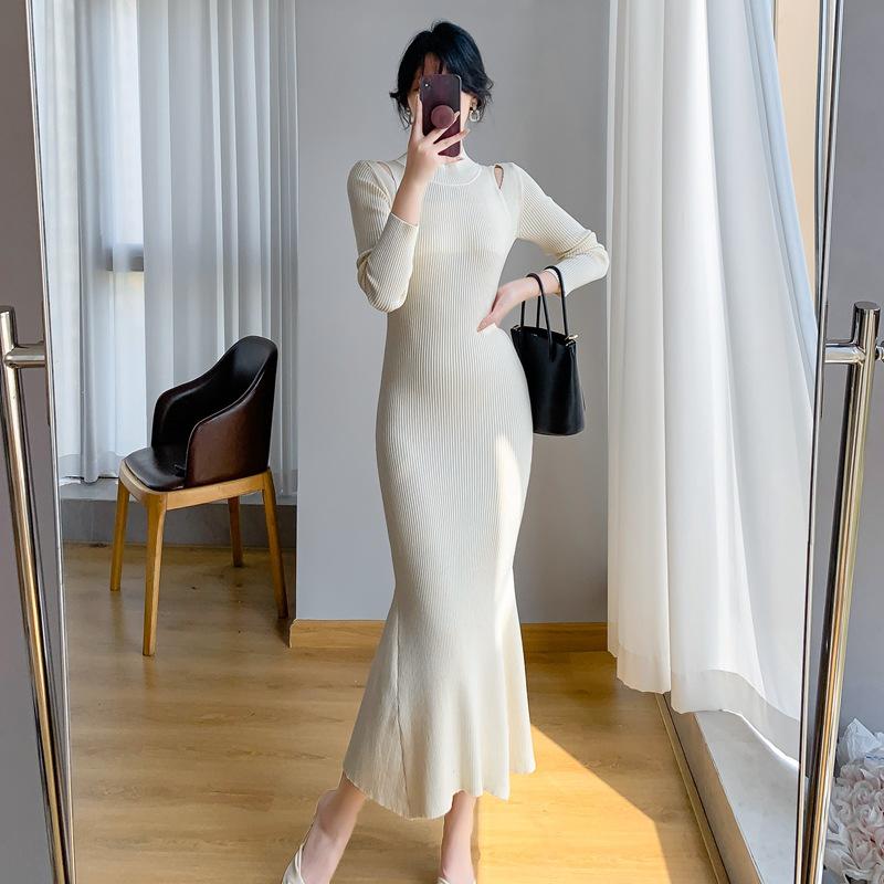 Женское приталенное шерстяное платье «рыбий хвост» - Высокий воротник, облегающее бедра, длинный вязаный стиль для осени/зимы Small абрикосовый
Женское приталенное шерстяное платье «рыбий хвост» - Высокий воротник, облегающее бедра, длинный вязаный стиль для осени/зимы Small абрикосовый