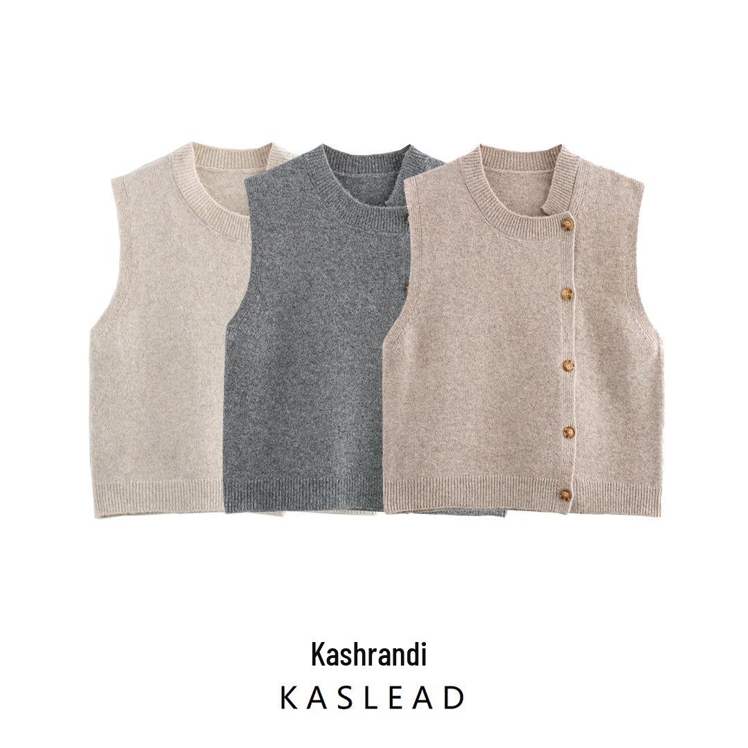 2025 Spring Women s European & American Fashion Round Neck Asymmetrical Button Knitted Sleeveless Vest One Size
2025 Spring Women s European & American Fashion Round Neck Asymmetrical Button Knitted Sleeveless Vest One Size