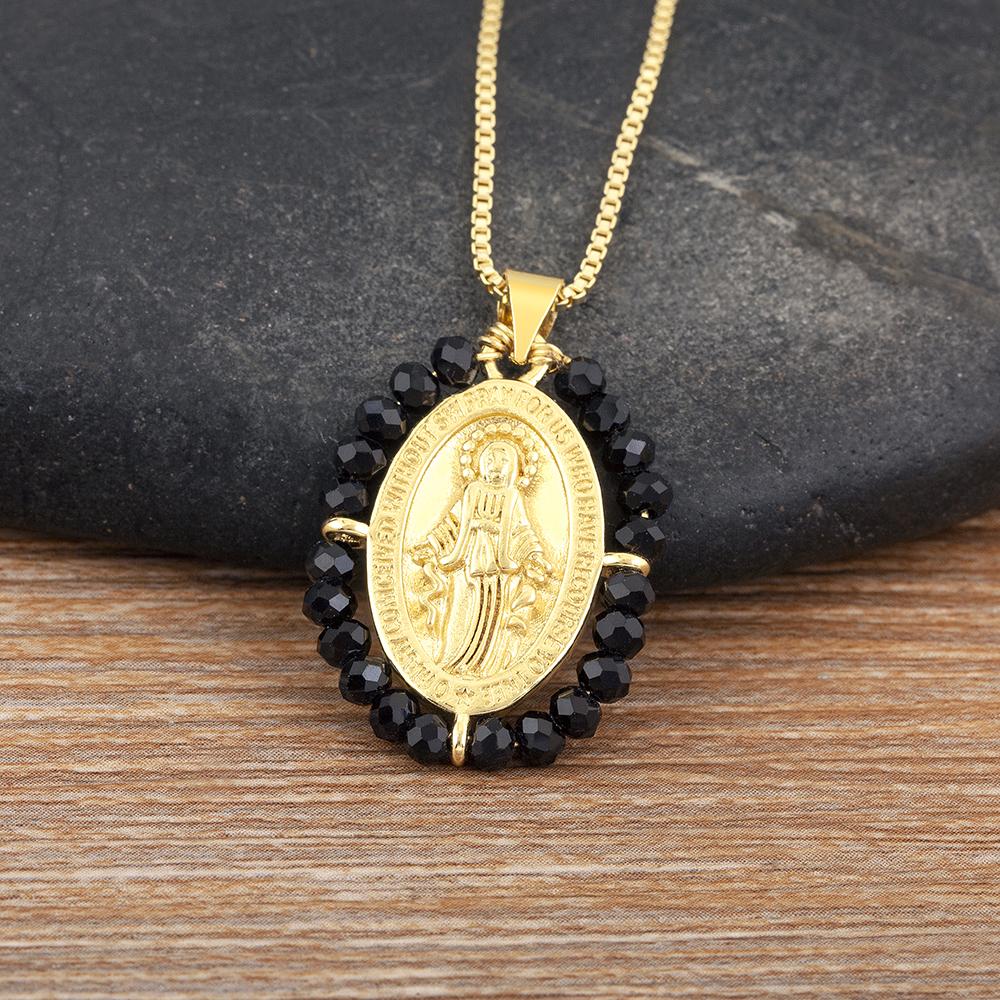 Nidin Hot Sale Virgin Mary Relief Portrait Charm Pendant Necklace For Women Men Oval Shape Pave Beads Chain Choker Jewelry Gifts чорний
Nidin Hot Sale Virgin Mary Relief Portrait Charm Pendant Necklace For Women Men Oval Shape Pave Beads Chain Choker Jewelry Gifts чорний