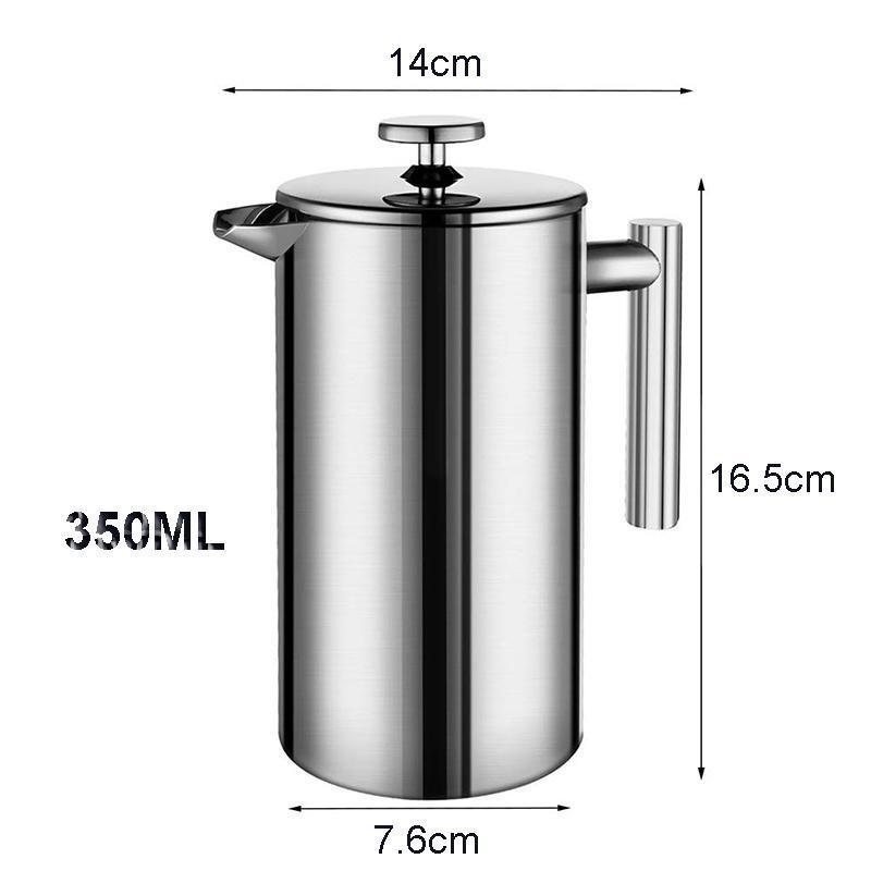 1Pc 3 6 8 Cup French Press Coffee Maker Stainless Steel Double Wall Insulated Espresso Tea Maker Pot 1000ml Premium Quality
1Pc 3 6 8 Cup French Press Coffee Maker Stainless Steel Double Wall Insulated Espresso Tea Maker Pot 1000ml Premium Quality