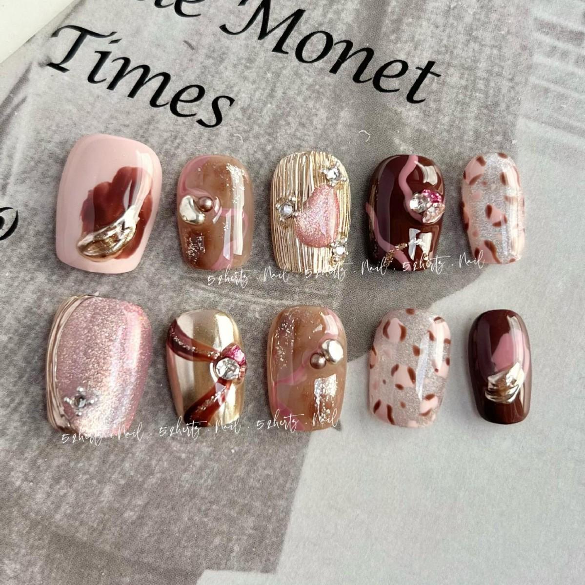 Buccellati Sparkly Leopard Print Pink Press-On Nails: High-End, Handmade, Skin-Whitening Medium
Buccellati Sparkly Leopard Print Pink Press-On Nails: High-End, Handmade, Skin-Whitening Medium