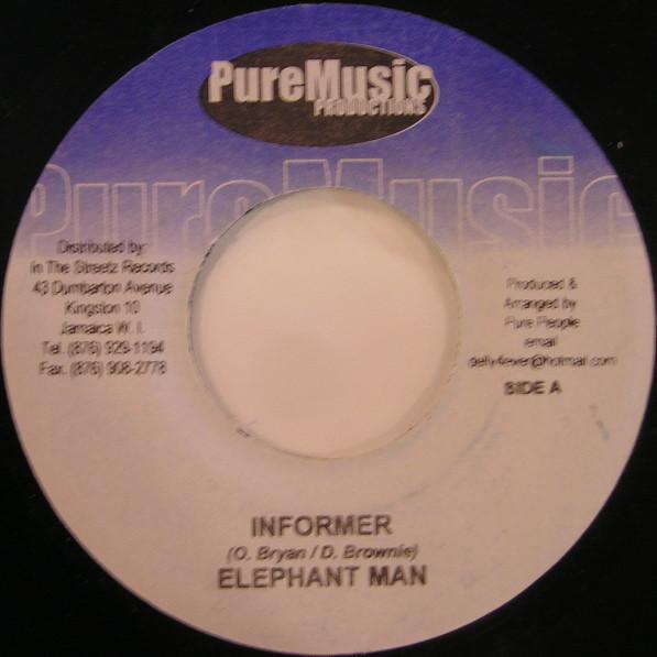 7inch Record ELEPHANT MAN / KIPRICH - Informer / Mr. Watchy, Watchy none Pure Music Prod 2003 Jamaica Reggae, Ska & Dub Used
7inch Record ELEPHANT MAN / KIPRICH - Informer / Mr. Watchy, Watchy none Pure Music Prod 2003 Jamaica Reggae, Ska & Dub Used